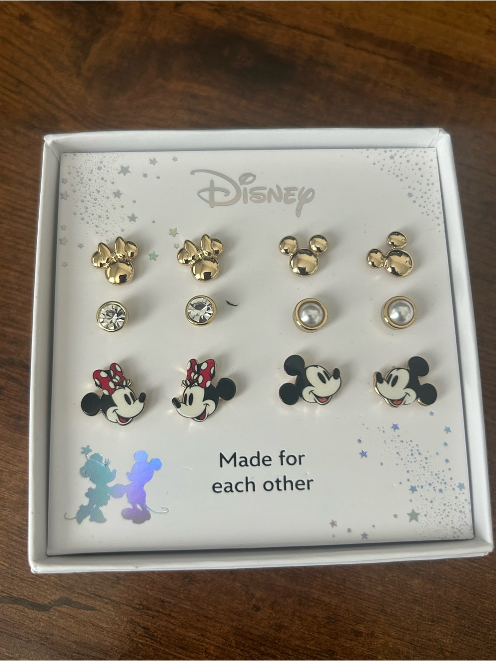 Disney 6-Pair Gold & Black Mickey & Minnie Earring Set NWOT - Picture 2 of 2